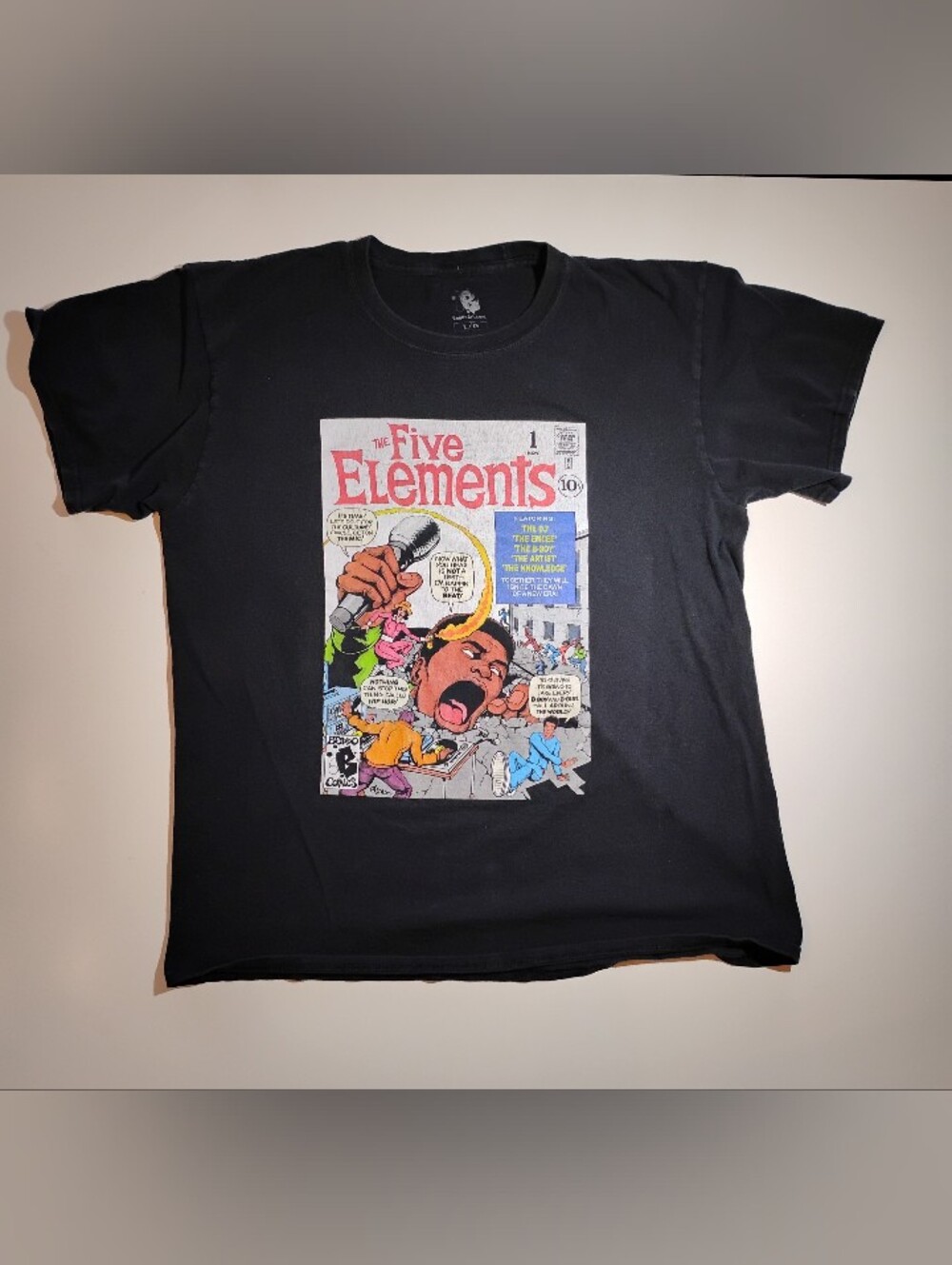 Beddo Art - Five Elements Graphic T‑Shirt - Black 90's Vibes